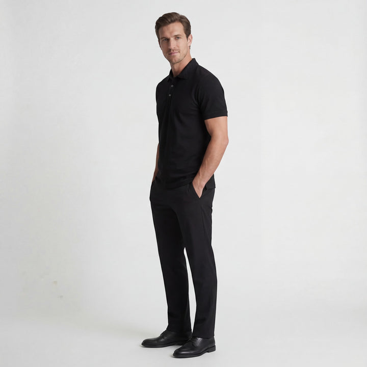 Herren-Polo aus Baumwollstrick – Kurzärmeliges Polo mit Strickoptik