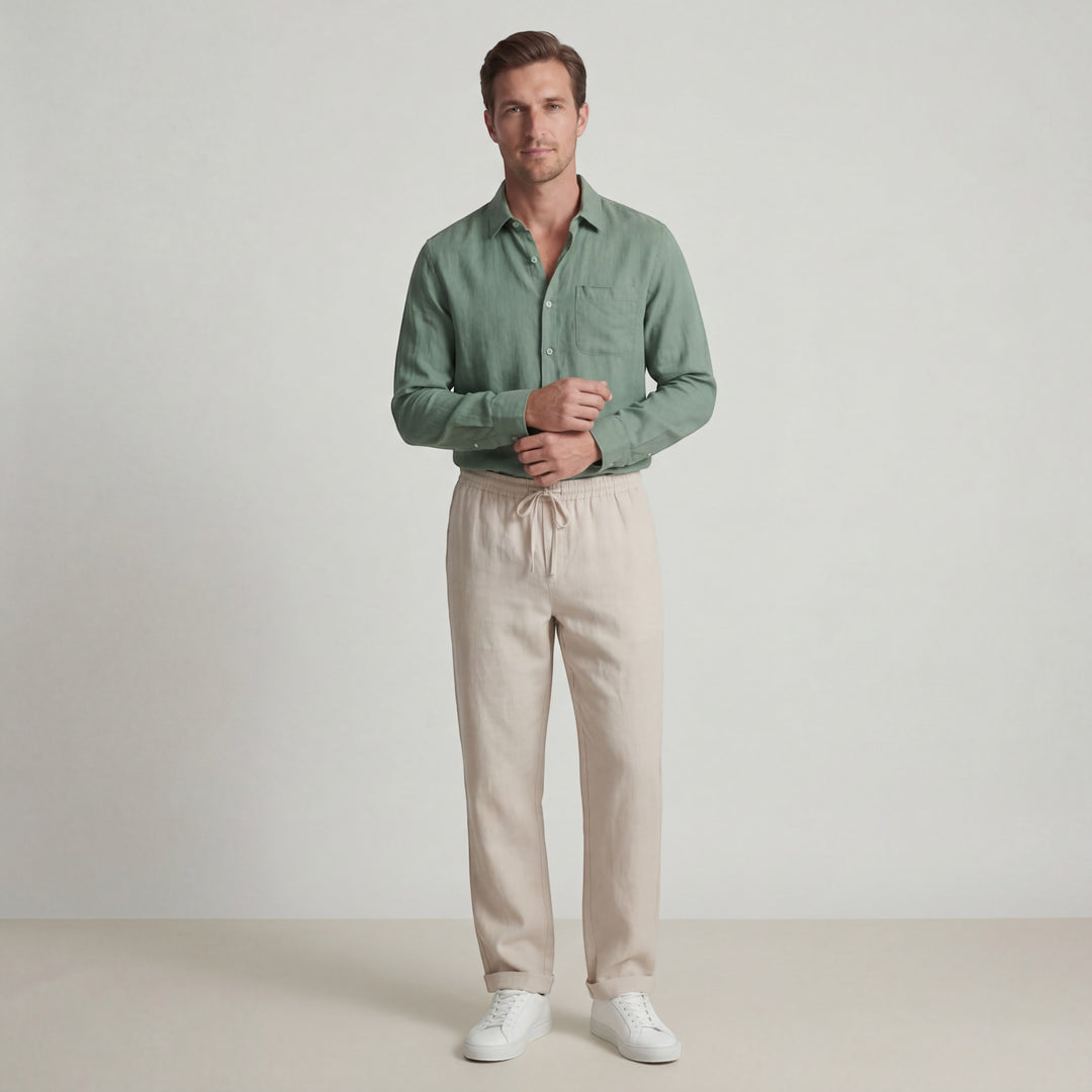 Men's linen shirt and pants set – Long sleeves