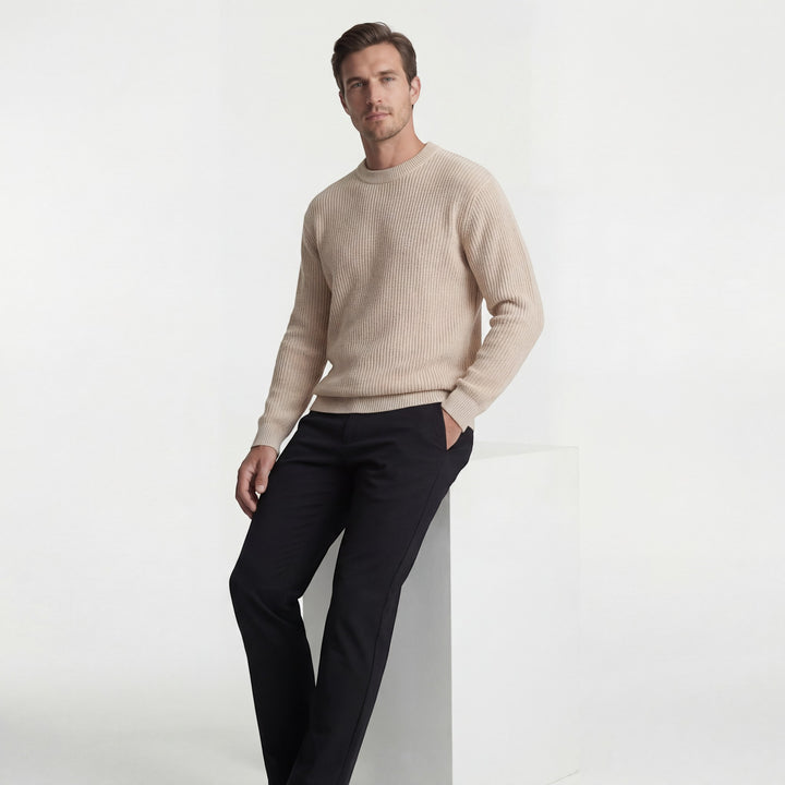 Pull Homme en Maille Épaisse – Coupe Ample Col Rond