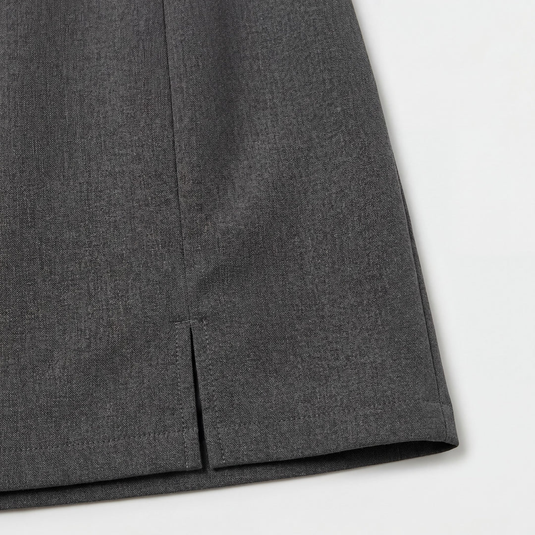 A-Linien-Minirock aus Stoff für Damen – Hohe Taille mit Schlitz