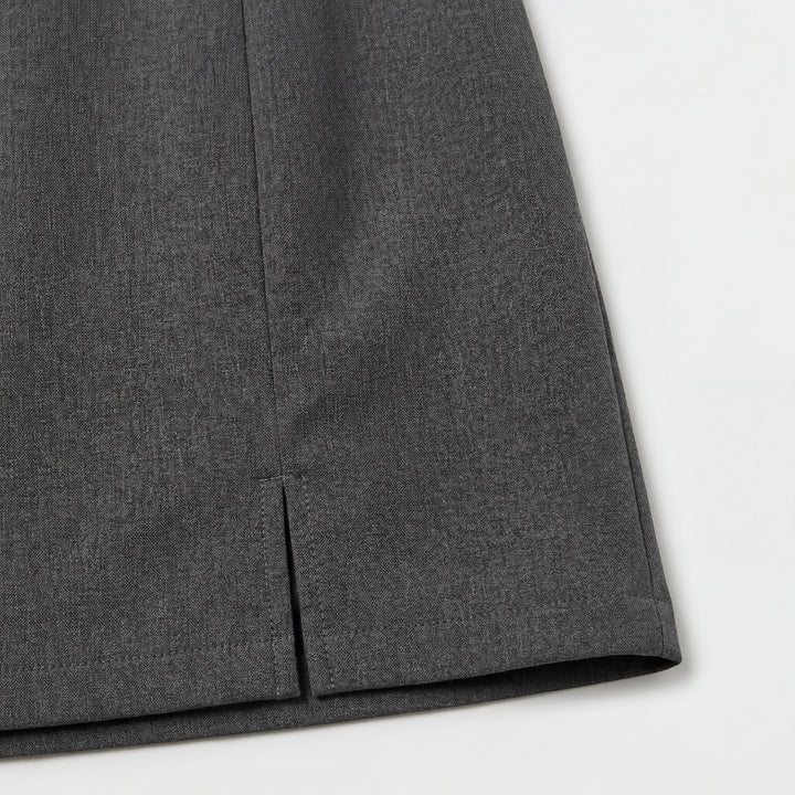 A-Linien-Minirock aus Stoff für Damen – Hohe Taille mit Schlitz