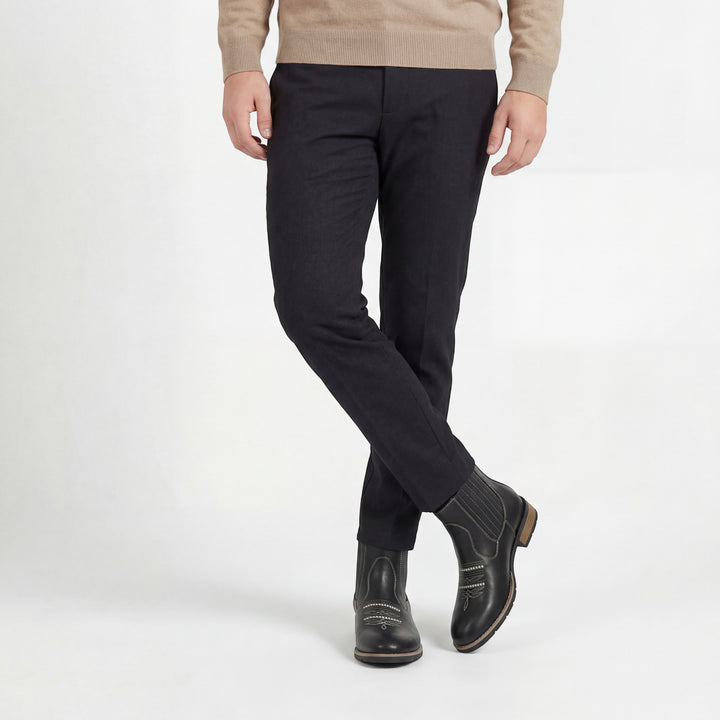 Bottines homme en cuir brodé – Talon carré sans lacets