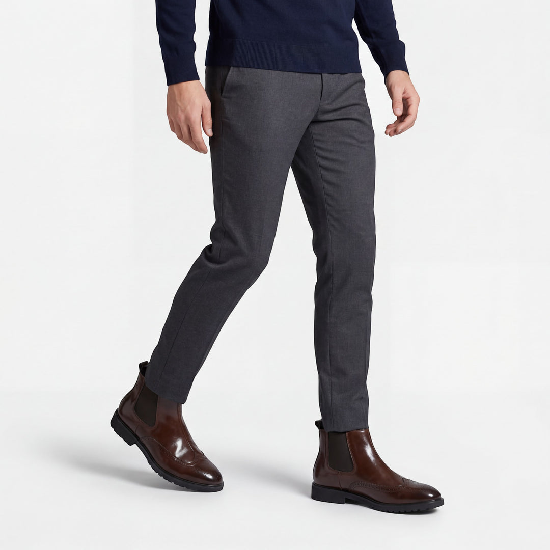 Chelsea-støvler til mænd i læder – Spids tå, lav hæl