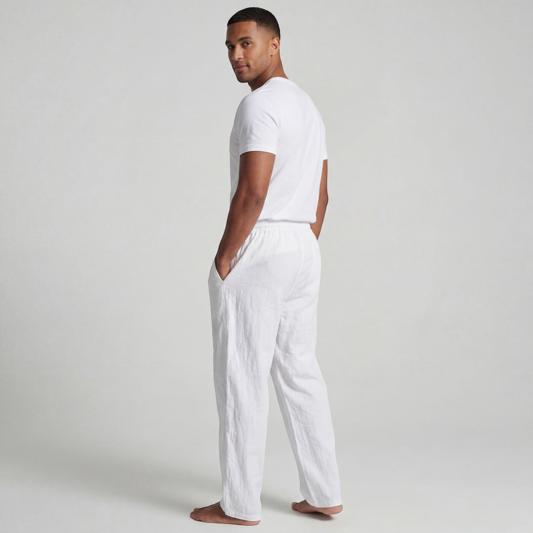 Herrenhose aus Leinen mit Kordelzug – Lässiger, gerader Schnitt