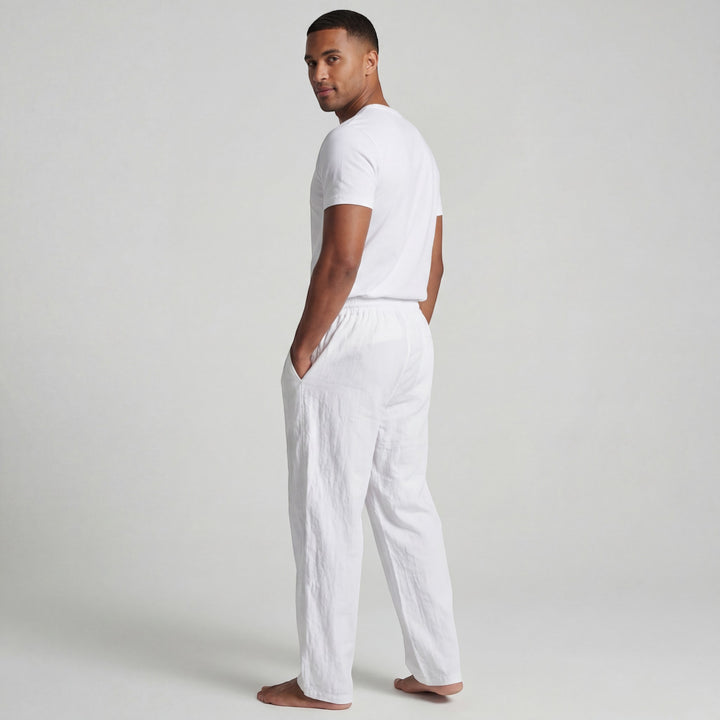 Herrenhose aus Leinen mit Kordelzug – Lässiger, gerader Schnitt