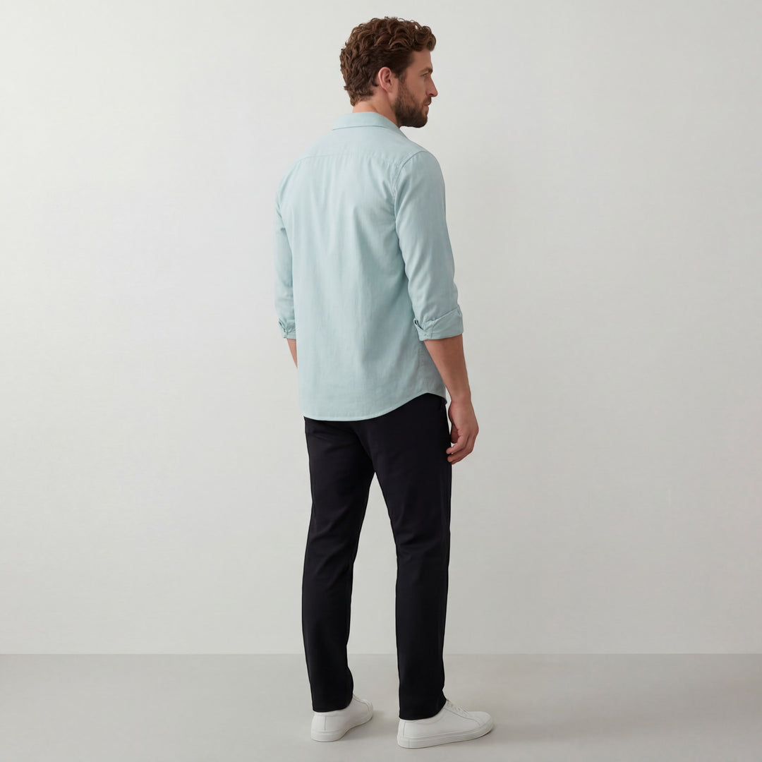 Chemise homme en lin manches longues – Coupe décontractée casual