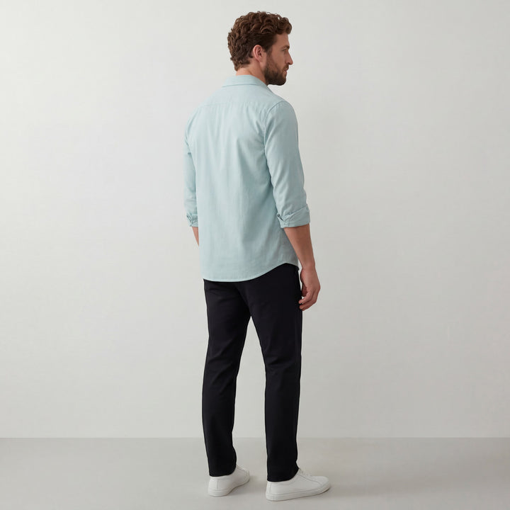 Chemise homme en lin manches longues – Coupe décontractée casual