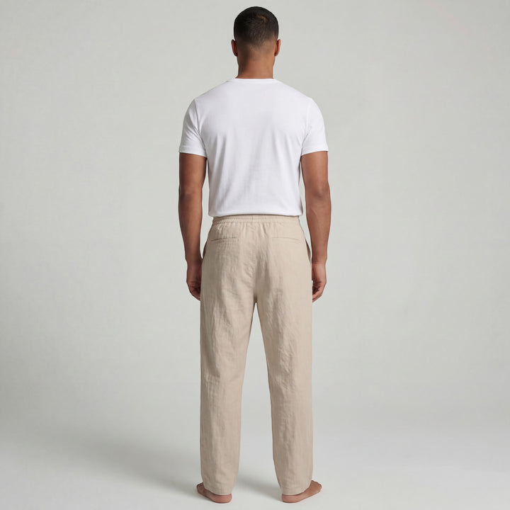 Herrenhose aus Leinen mit Kordelzug – Lässiger, gerader Schnitt