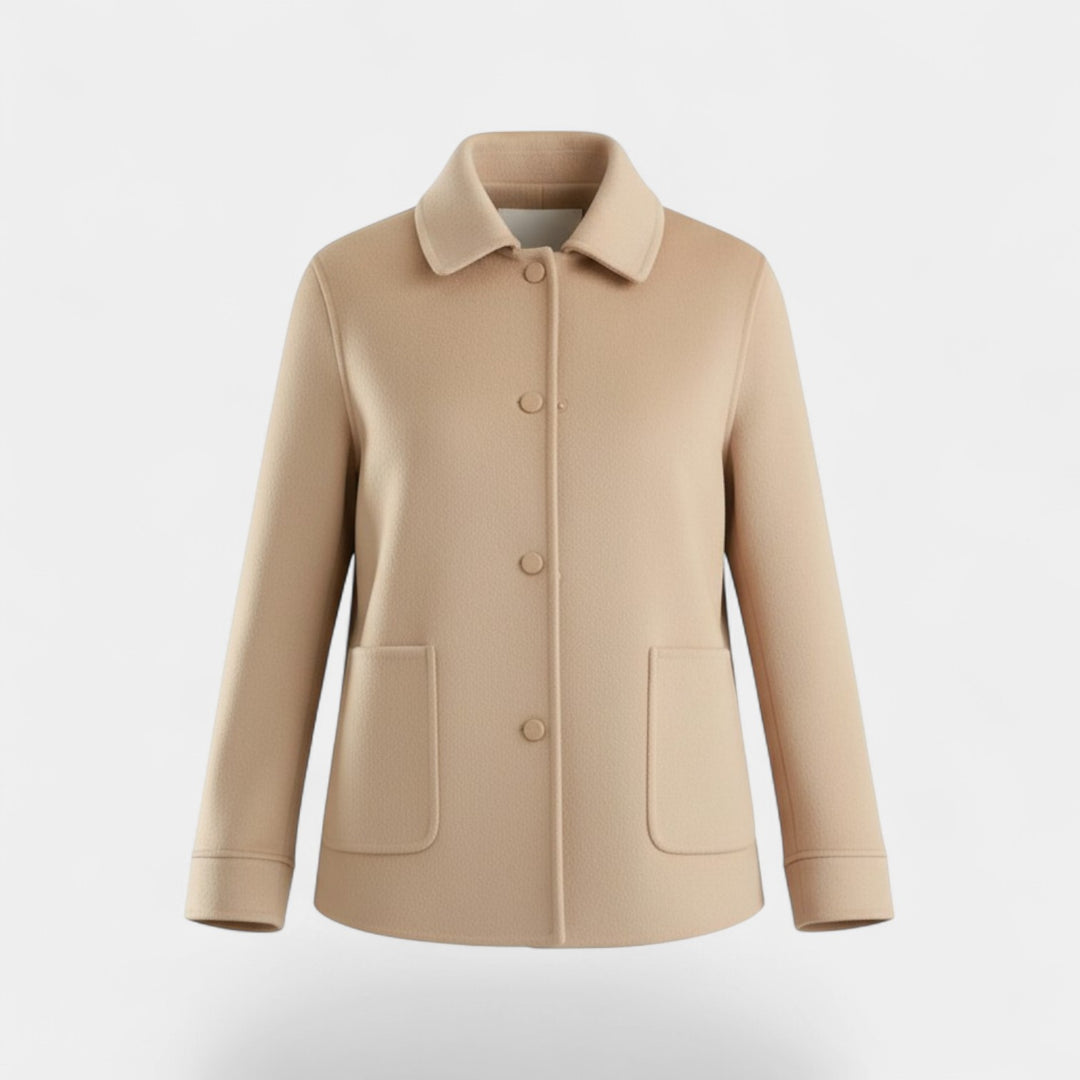 Riche | Manteau d’Hiver Femme en Laine à Col Polo