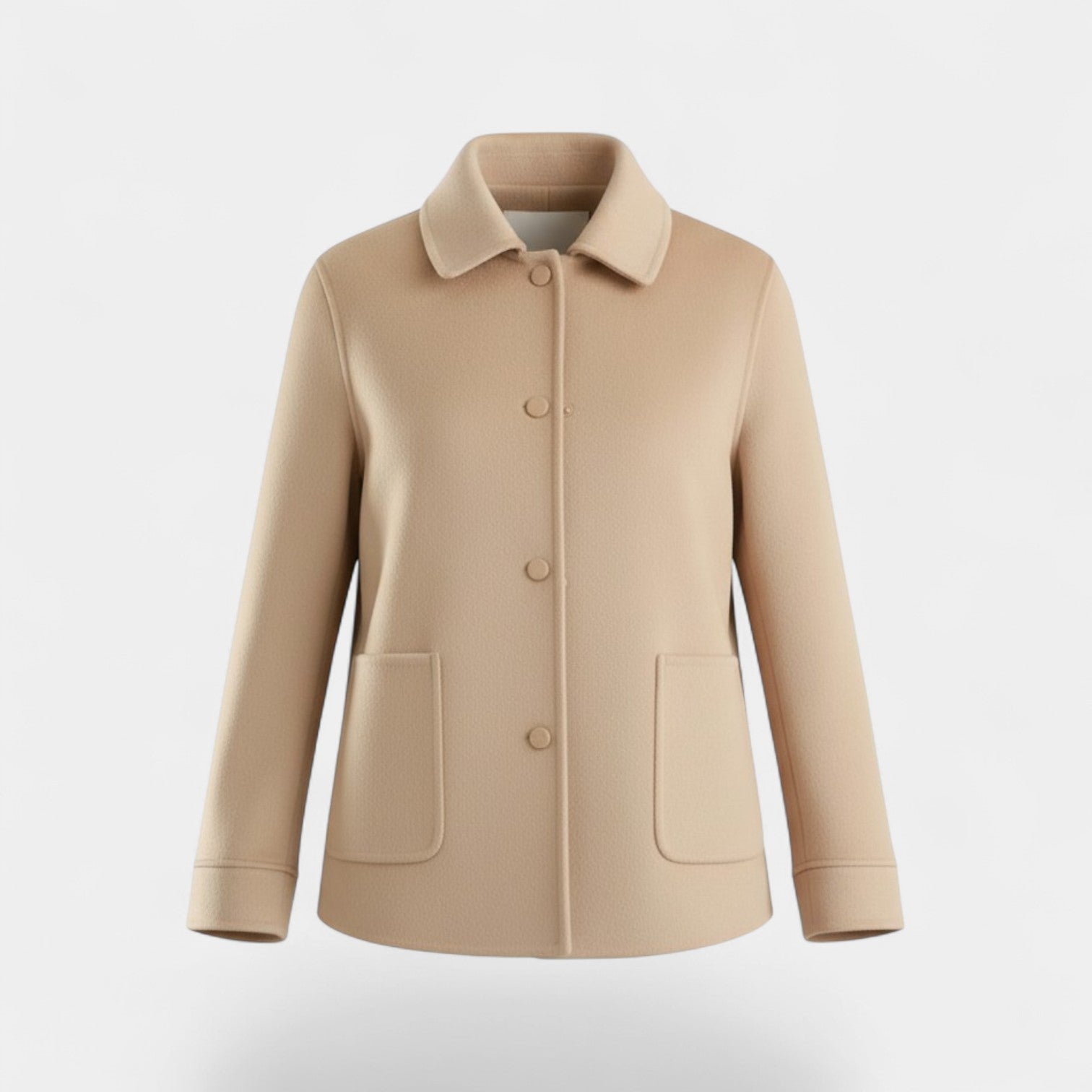 Riche | Manteau d’Hiver Femme en Laine à Col Polo