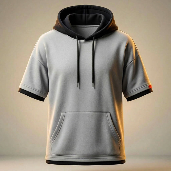 T-Shirt Homme à Capuche en Coton – Coupe Oversize Streetwear Décontractée