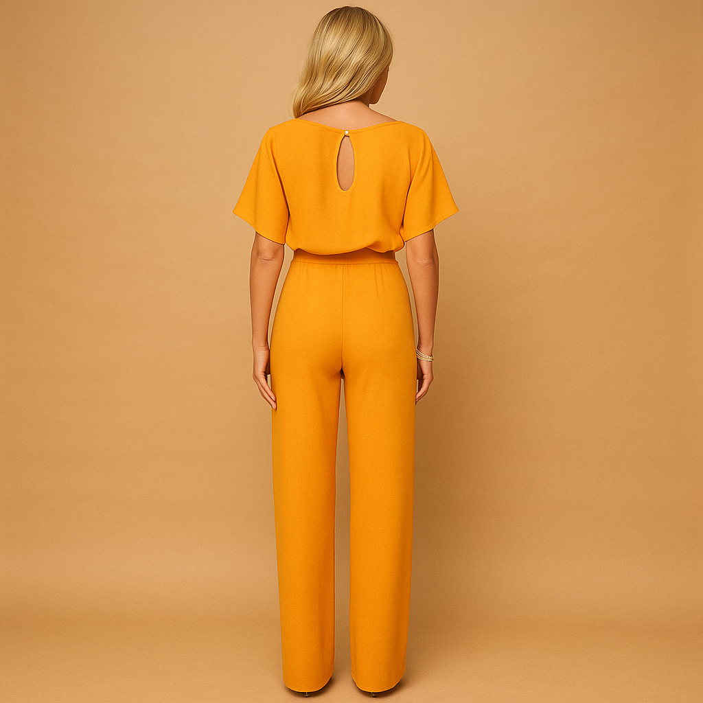 Combinaison Élégante Taille Haute Femme – Coupe Droite Fluide Taille Définie