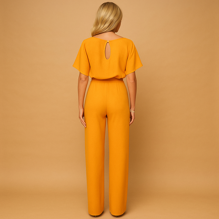 Combinaison Élégante Taille Haute Femme – Coupe Droite Fluide Taille Définie