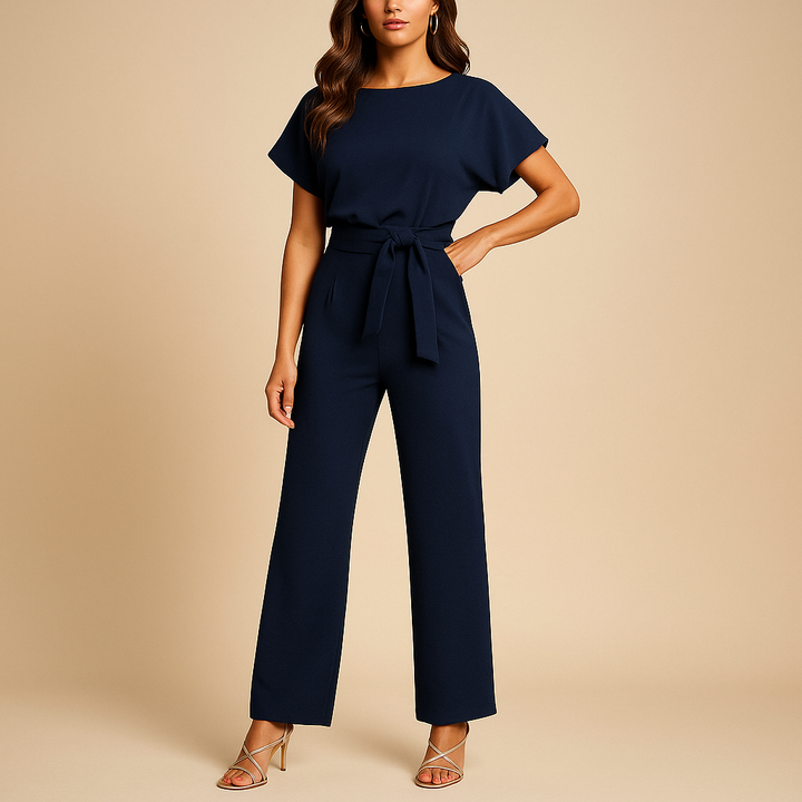 Combinaison Élégante Taille Haute Femme – Coupe Droite Fluide Taille Définie