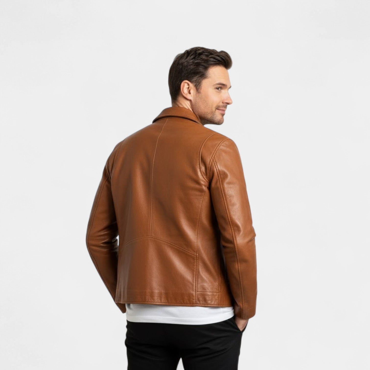 Riche | Manteau homme ajusté en cuir PU