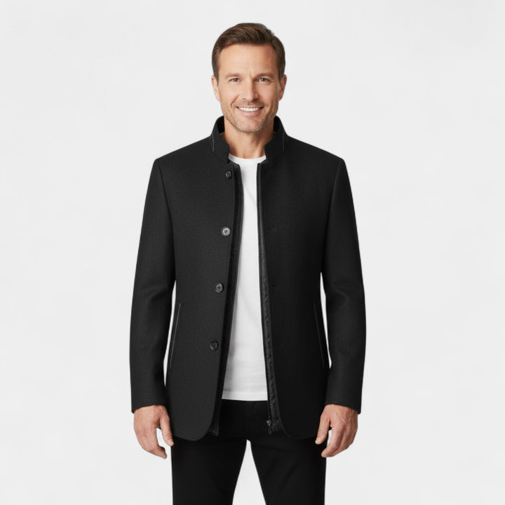 Riche | Manteau homme en laine à col montant