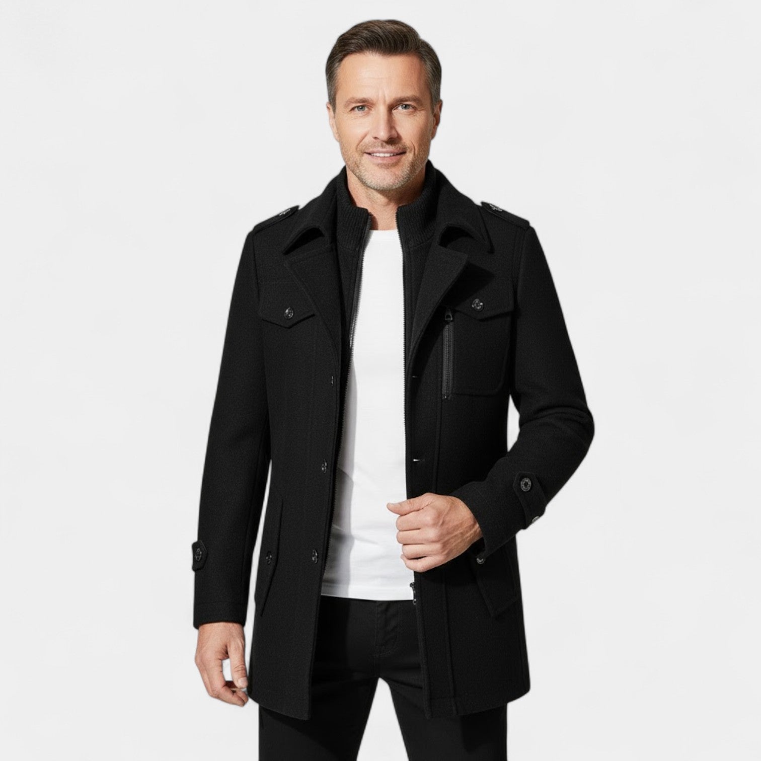 Riche | Manteau homme laine double col trenchcoat – ajusté, raffiné, silhouette intemporelle