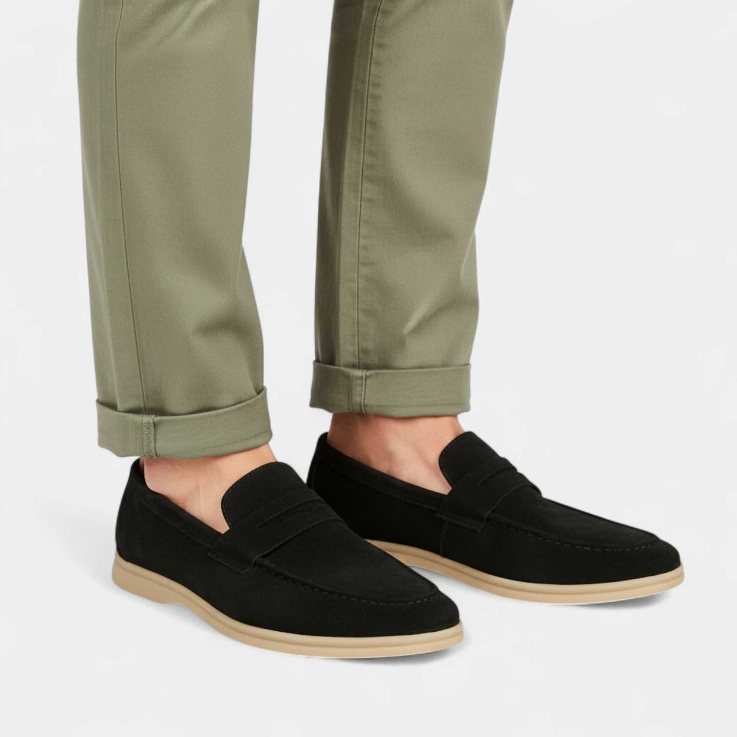 Riche | Mocassins Homme en Cuir Suédé – Slip-On Élégants Doublés