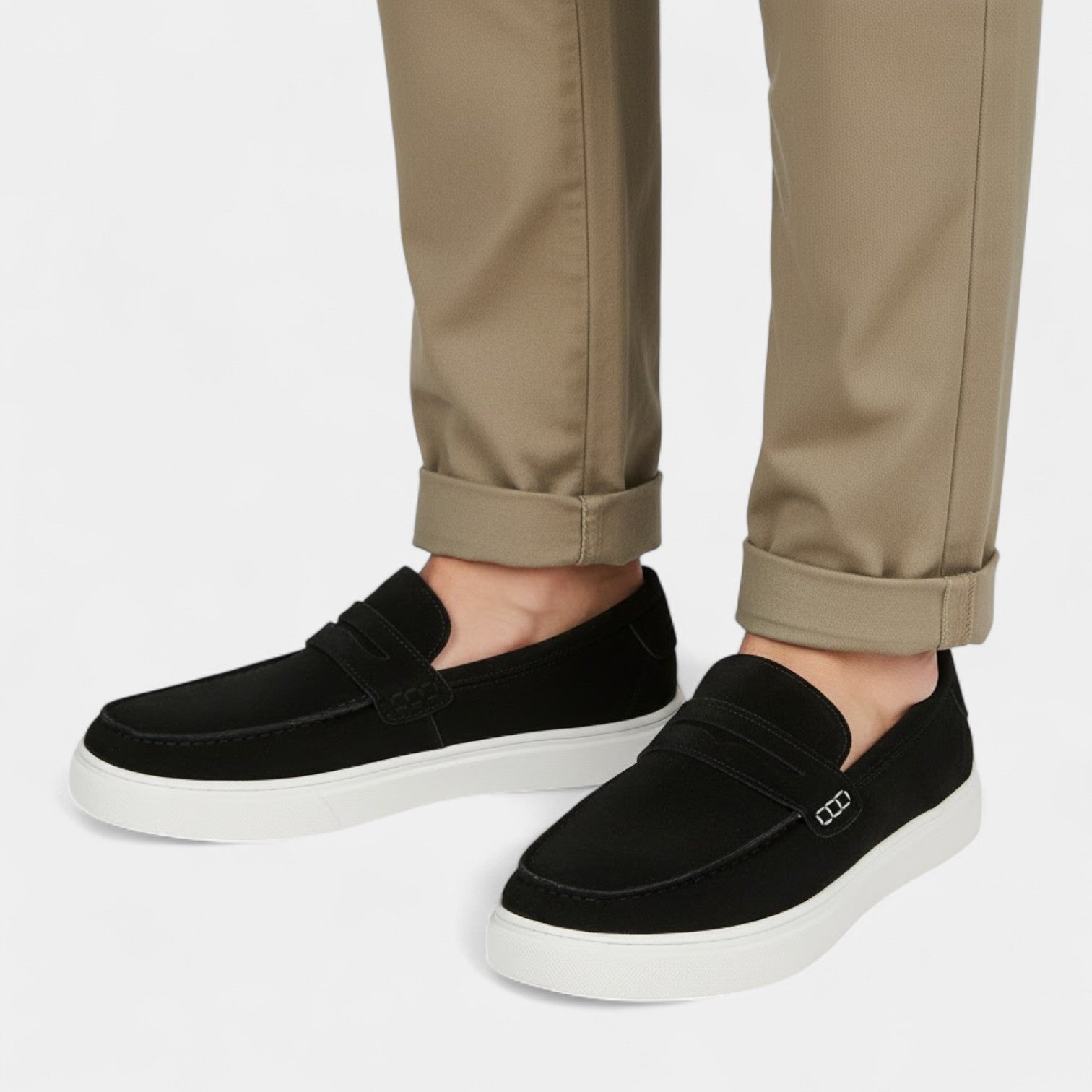 Riche | Mocassins Homme en Cuir Suédé – Semelle Plateau Slip-On
