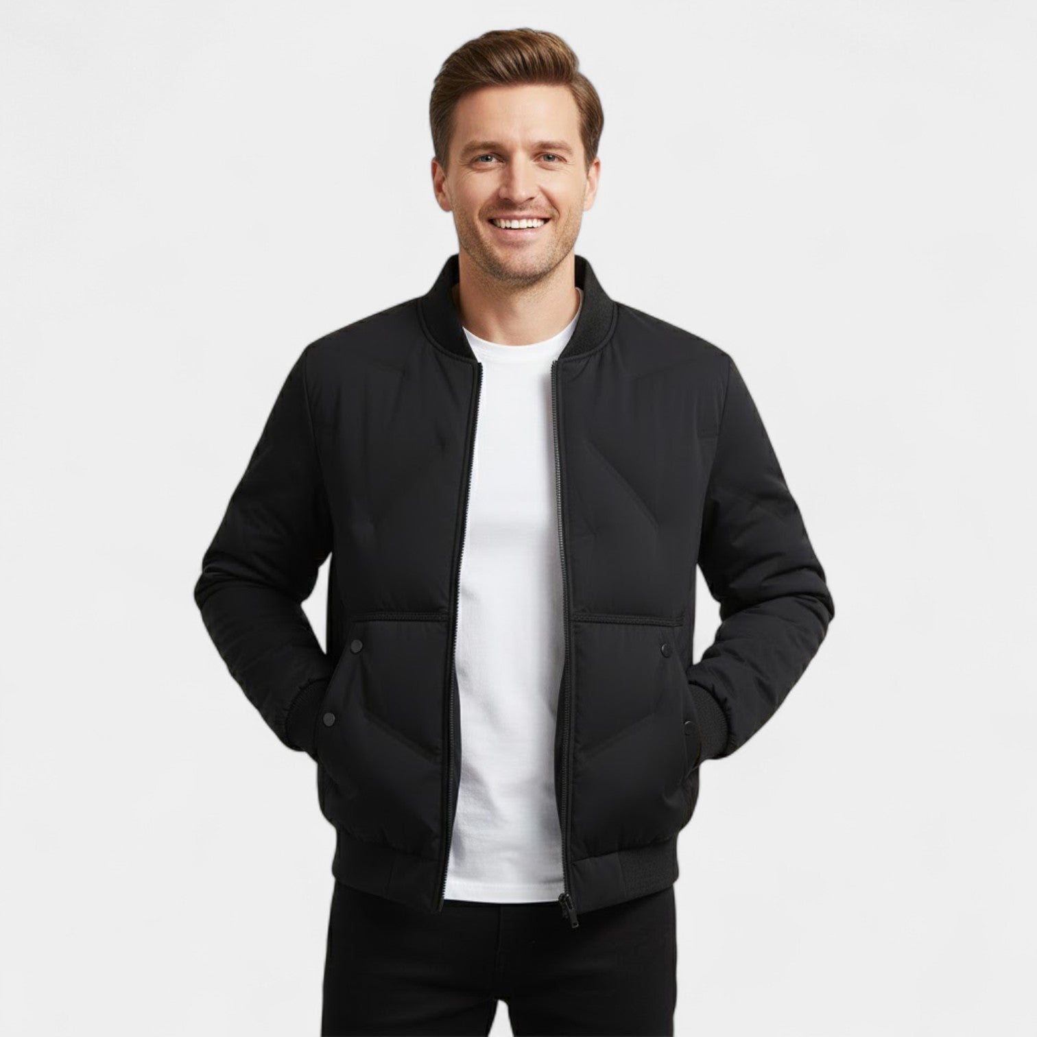 Riche | Veste Homme Matelassée en Coton – Col Montant