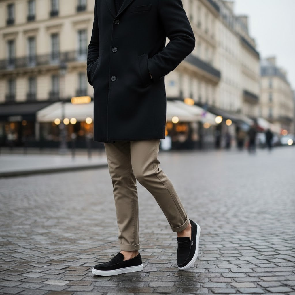 Riche | Mocassins Homme en Cuir Suédé – Semelle Plateau Slip-On