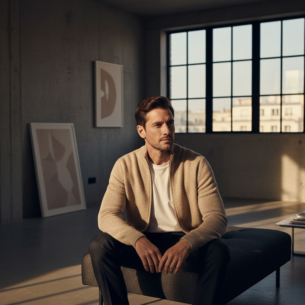 Riche | Gilet homme tricoté – uni décontracté coupe ajustée