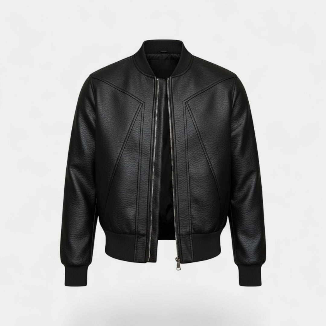 Veste Homme en Cuir Texturé – Coupe Structurée