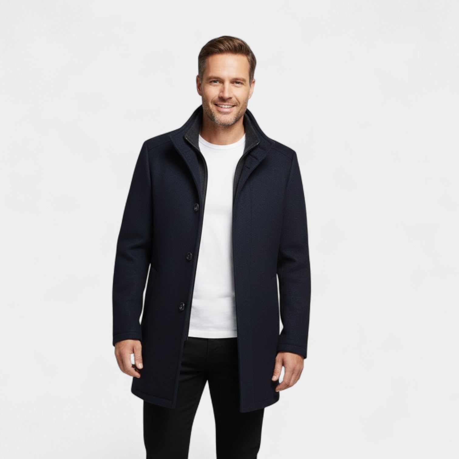 Riche | Manteau Homme en Laine – Col Double Mi-Long
