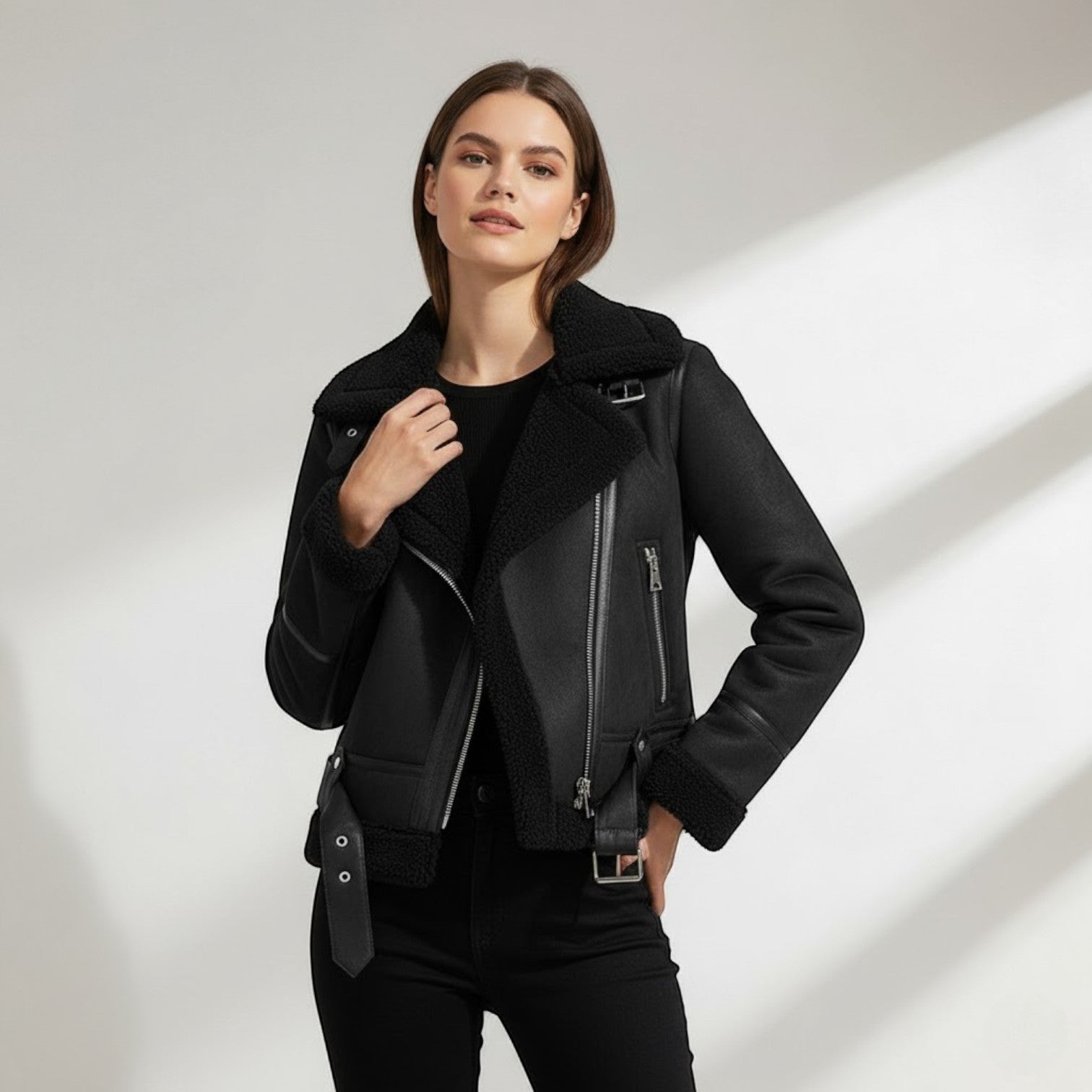 Riche | Veste Femme en Daim et Laine d’Agneau Hiver