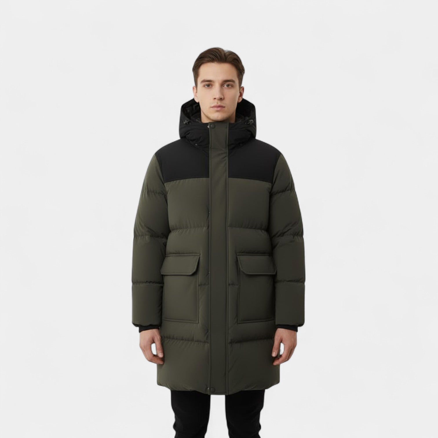 Riche | Manteau d’Hiver Homme – Long Imperméable à Capuche