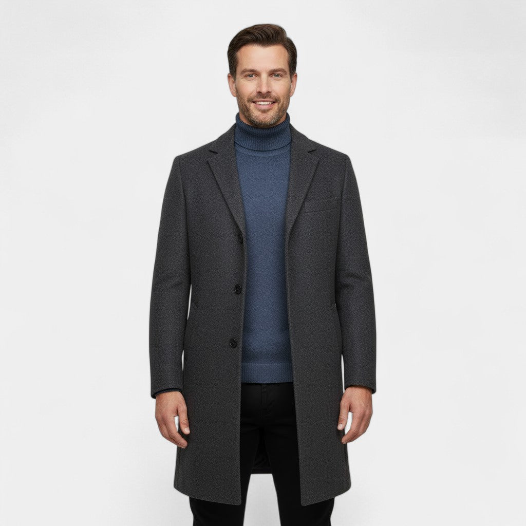 Riche | Men's mid-length wool trench coat