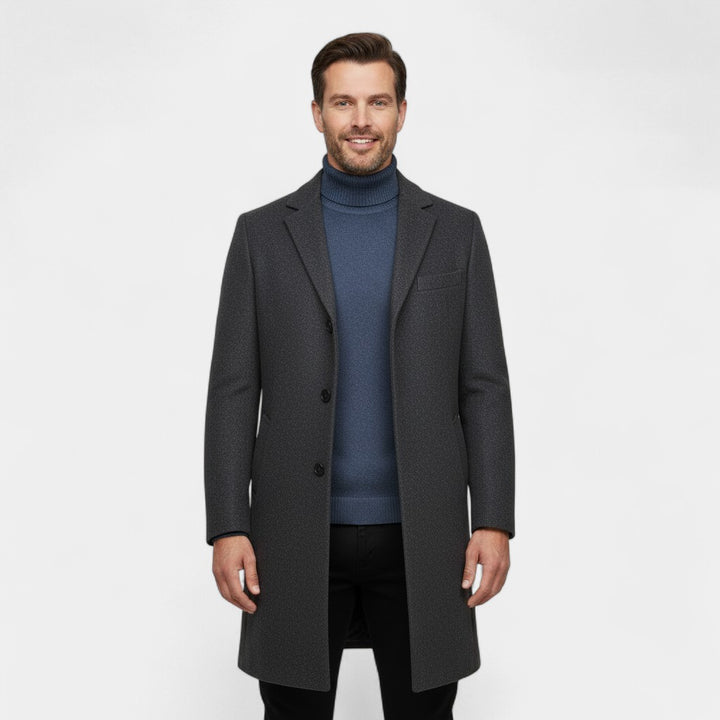Riche | Men's mid-length wool trench coat