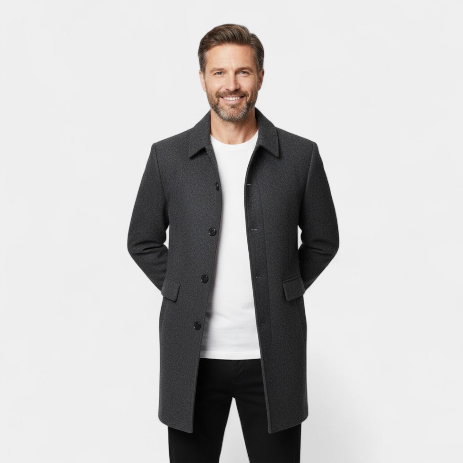 Riche | Manteau Homme en Laine – Col à Revers Doublé Velours