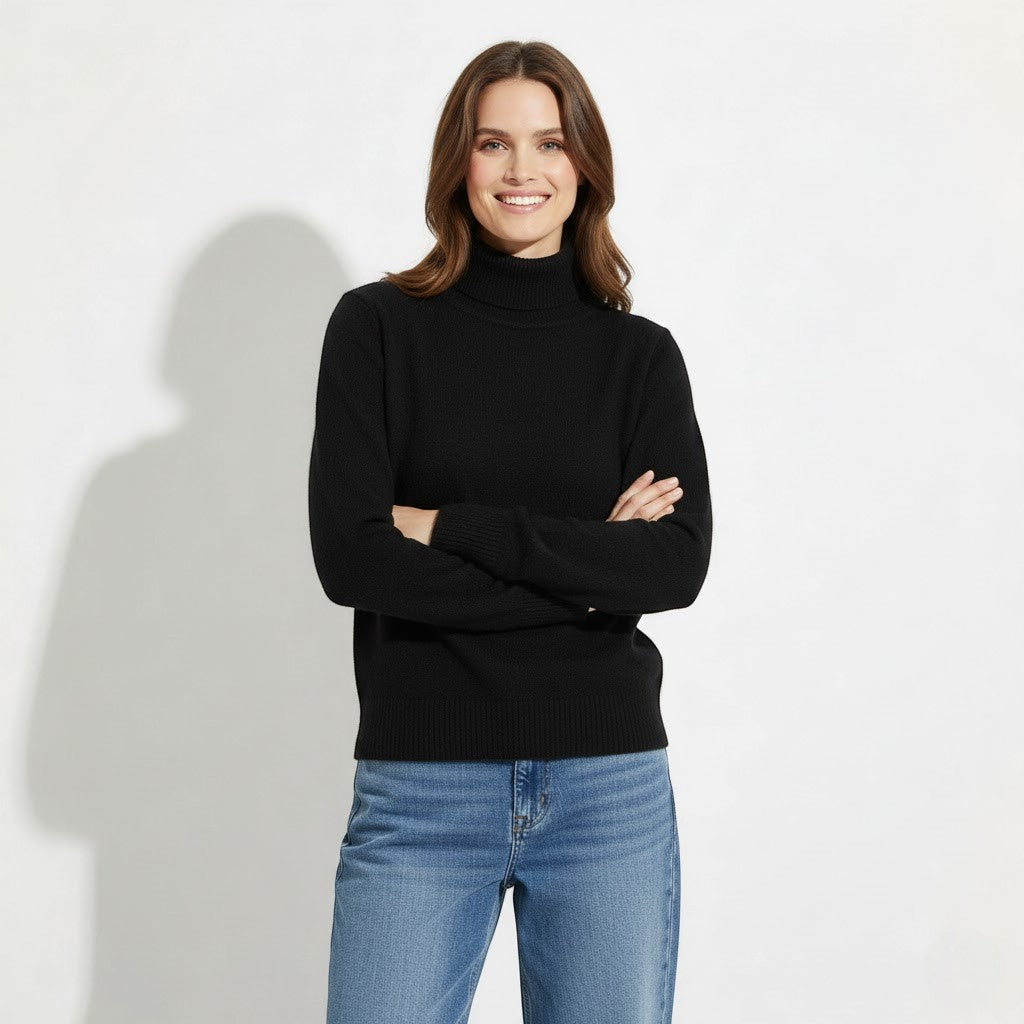 Riche | Pull col roulé femme en laine tricotée