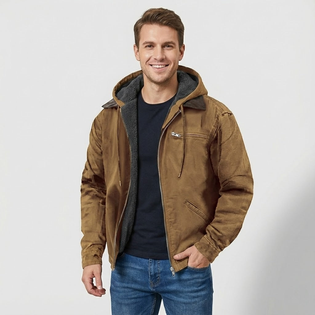 Riche | Men's Fleece Hooded Zip-Up Jacket