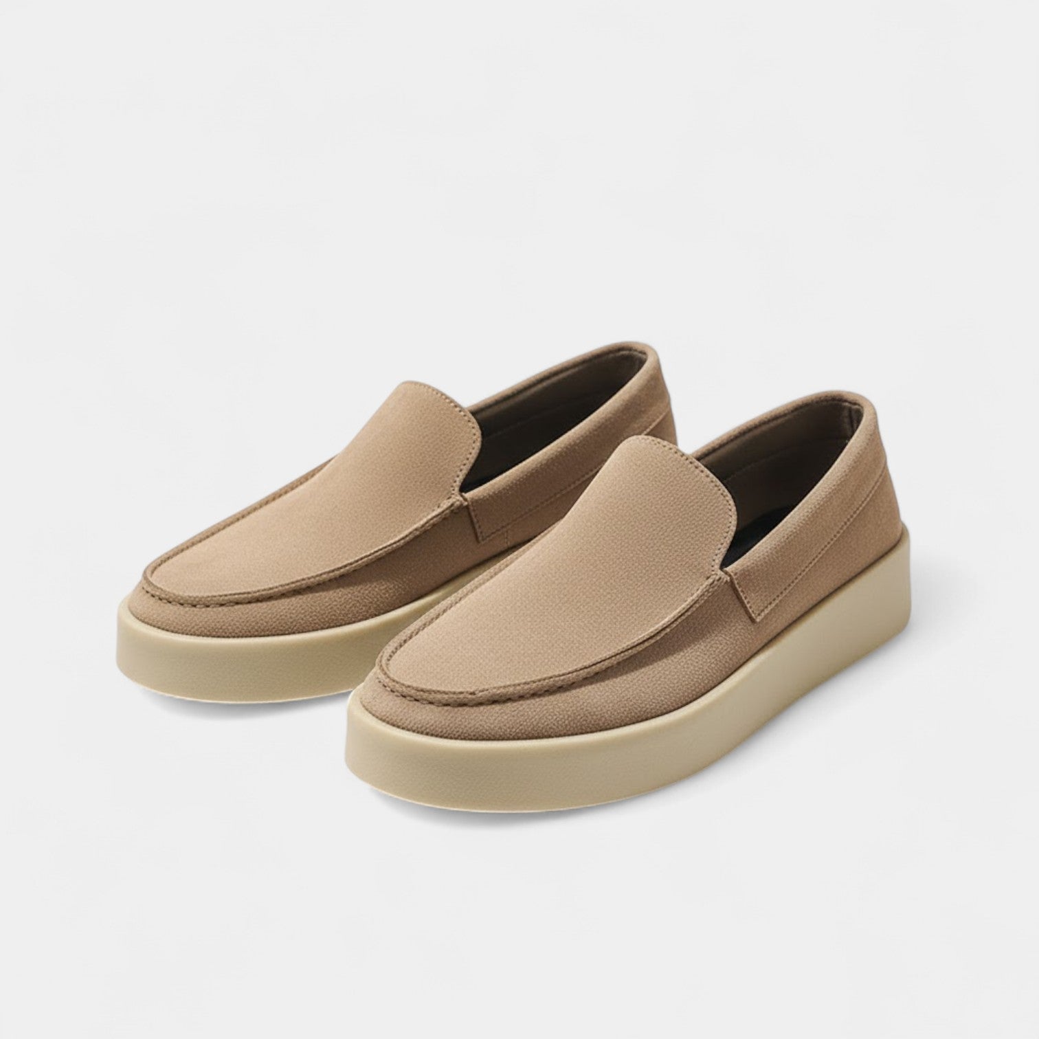 Riche | Mocassins Homme en Cuir Suédé – Slip-On à Talon Plat