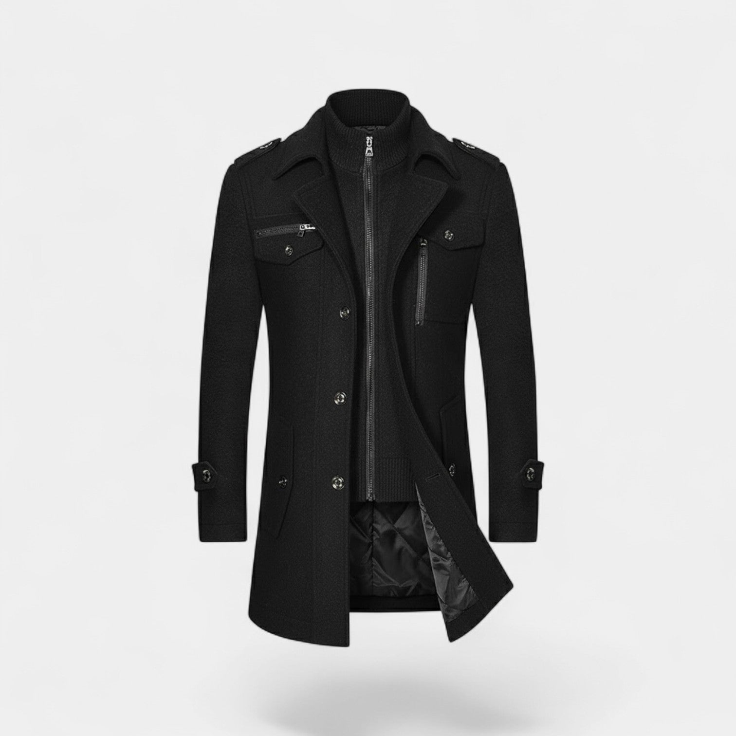Riche | Manteau homme laine double col trenchcoat – ajusté, raffiné, silhouette intemporelle