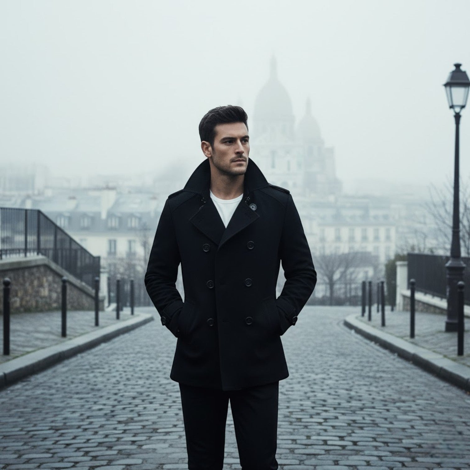 Riche | Manteau trench mi-long homme en coton mélangé