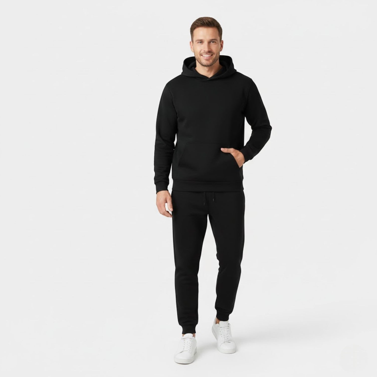 Riche | Ensemble de sport homme à capuche polaire – Minimalisme chaud et élégant