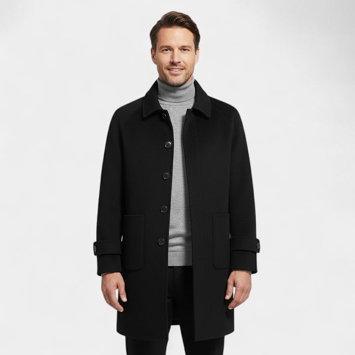 Riche | Manteau Homme 100% cachemire – Réversible Mi-Long à Simple Boutonnage