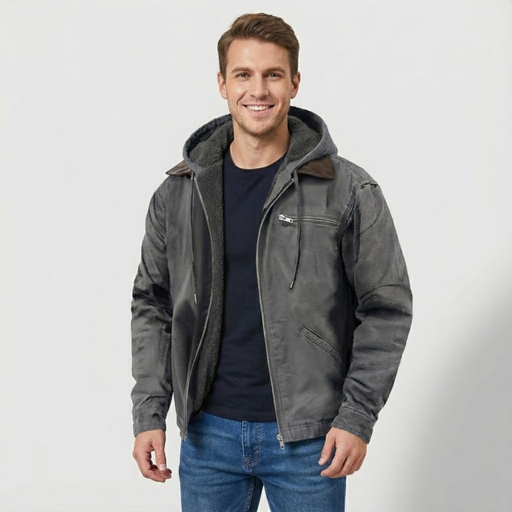 Riche | Men's Fleece Hooded Zip-Up Jacket