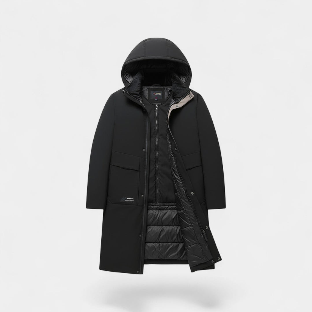 Riche | Veste Homme à Capuche – Manteau Long Matelassé en Coton