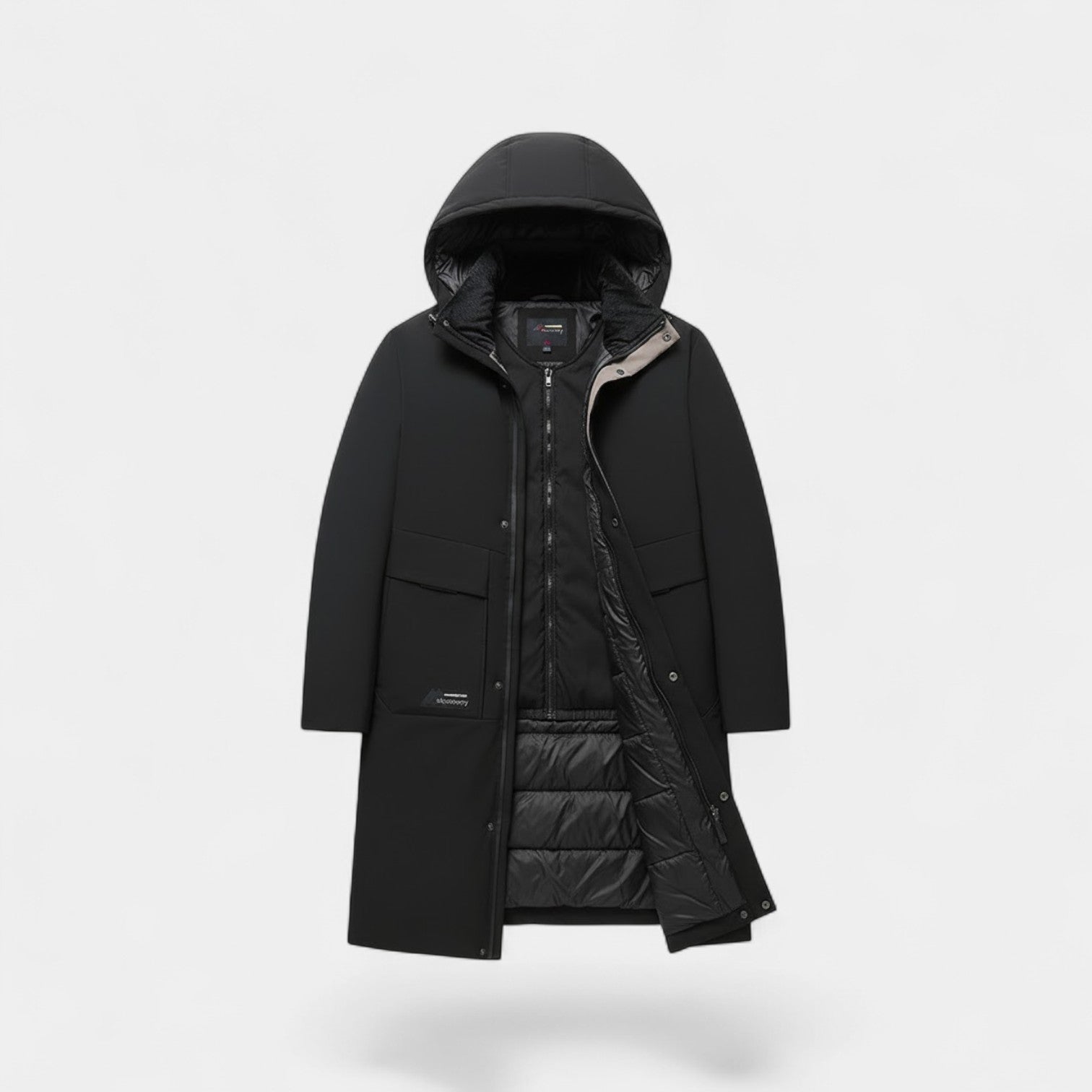Riche | Veste Homme à Capuche – Manteau Long Matelassé en Coton