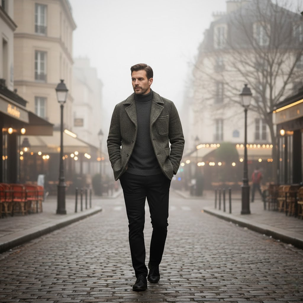 Riche | Manteau d’hiver rétro homme en laine