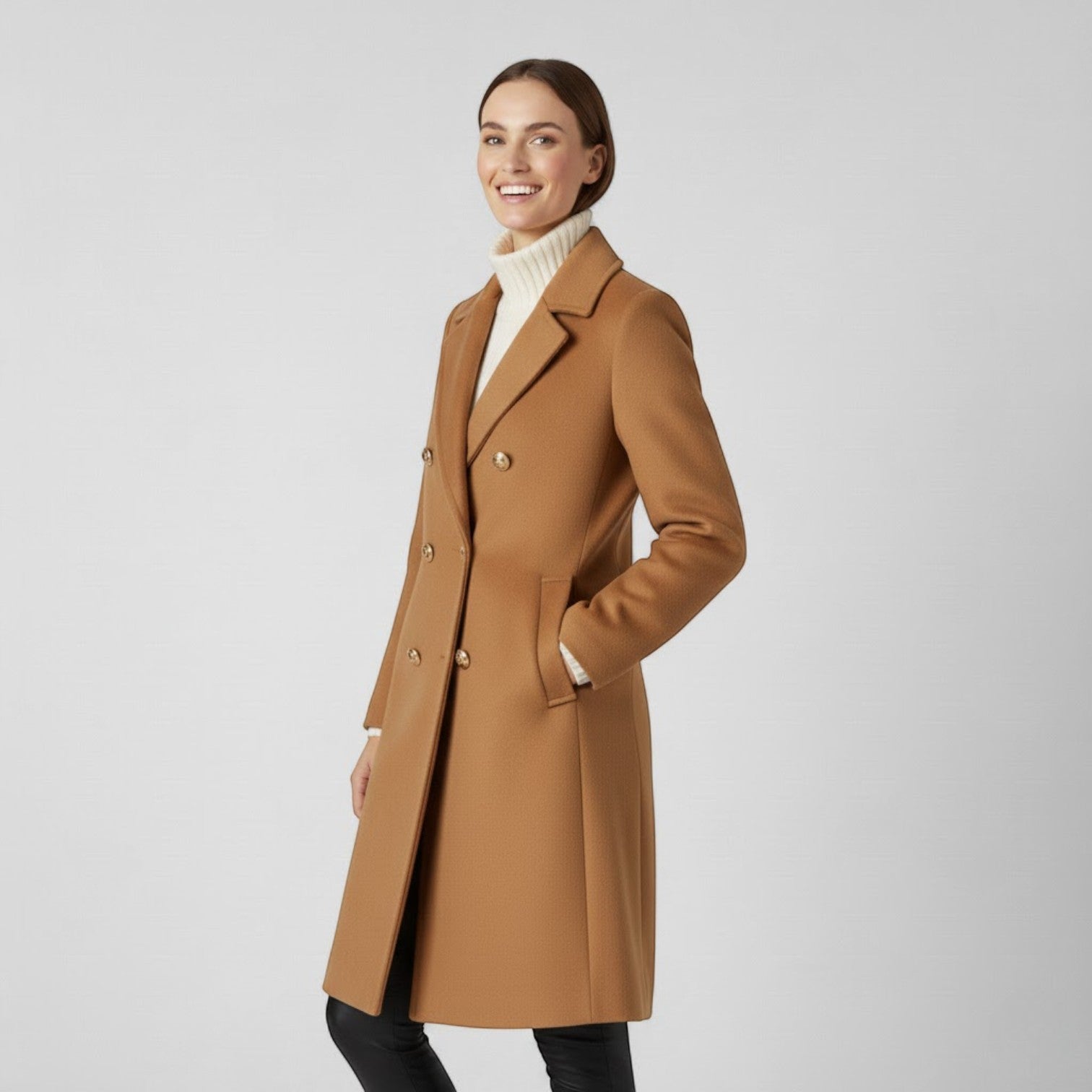 Riche | Manteau Femme Long Croisé en Tweed