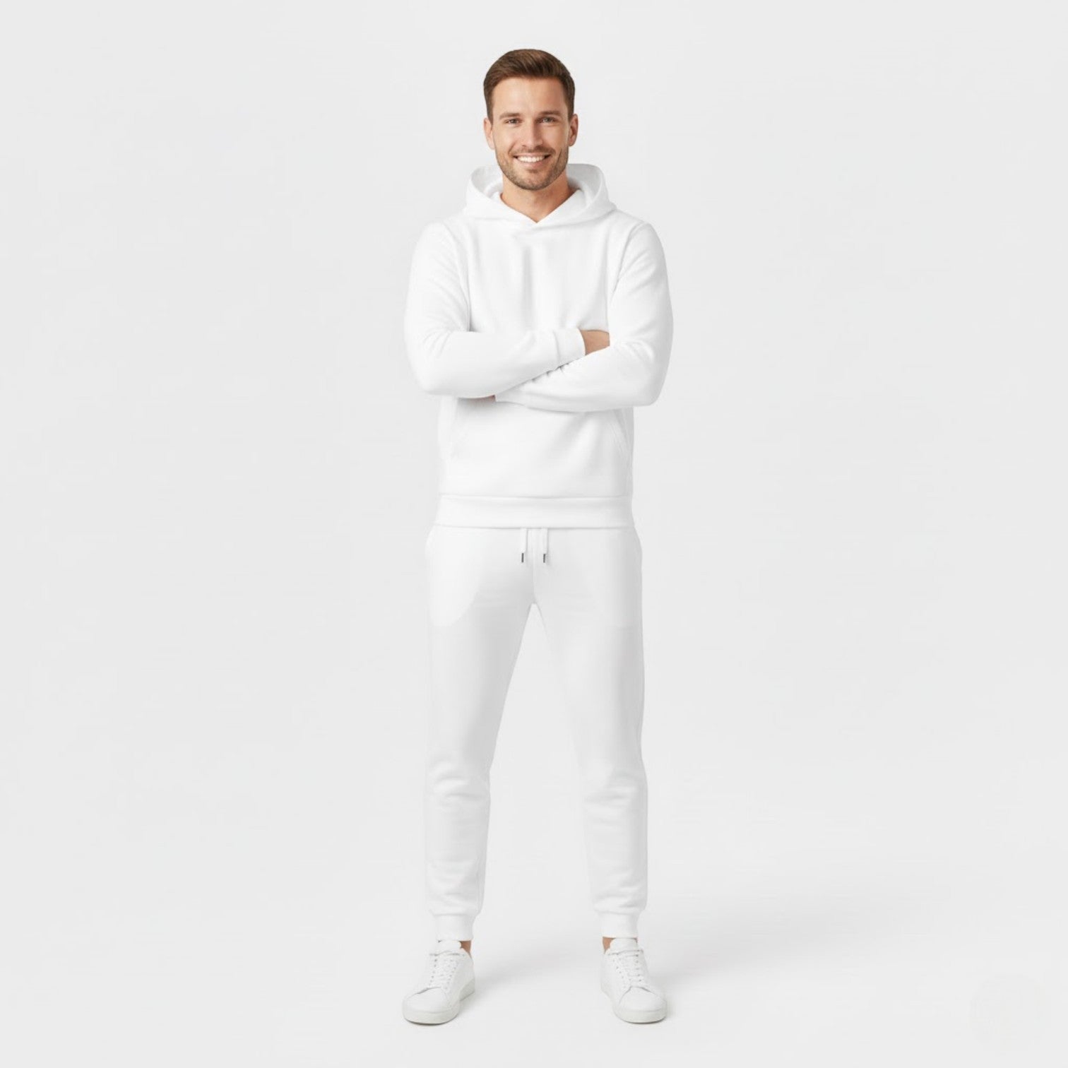 Riche | Ensemble de sport homme à capuche polaire – Minimalisme chaud et élégant