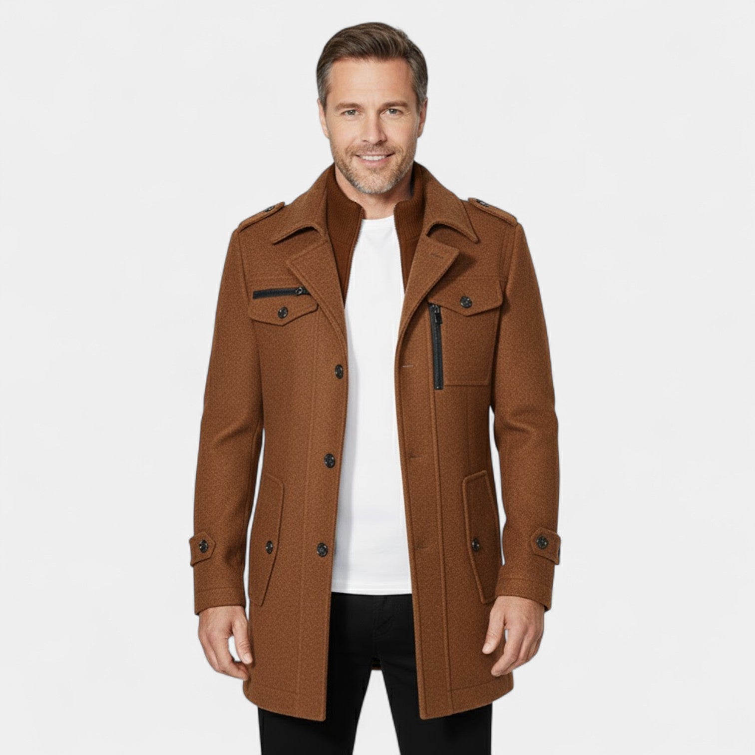 Riche | Manteau homme laine double col trenchcoat – ajusté, raffiné, silhouette intemporelle