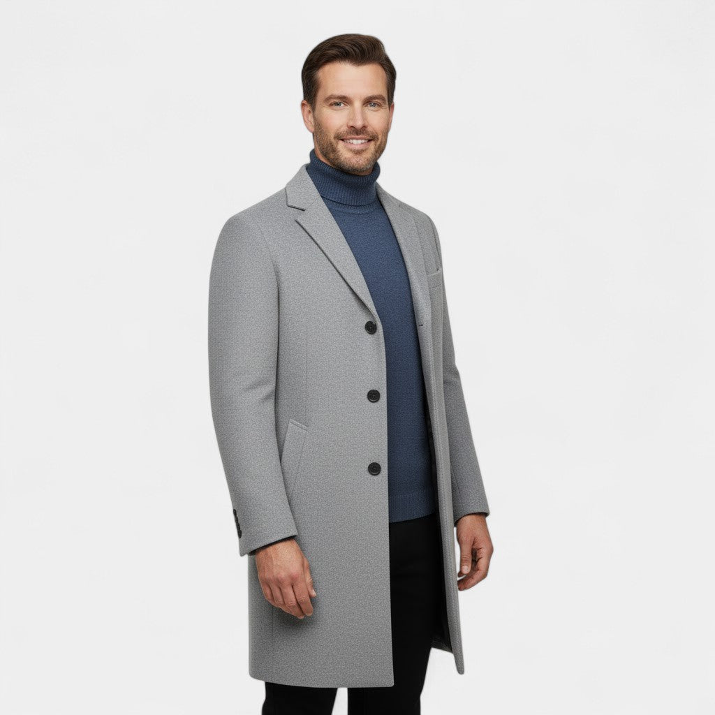 Riche | Men's mid-length wool trench coat