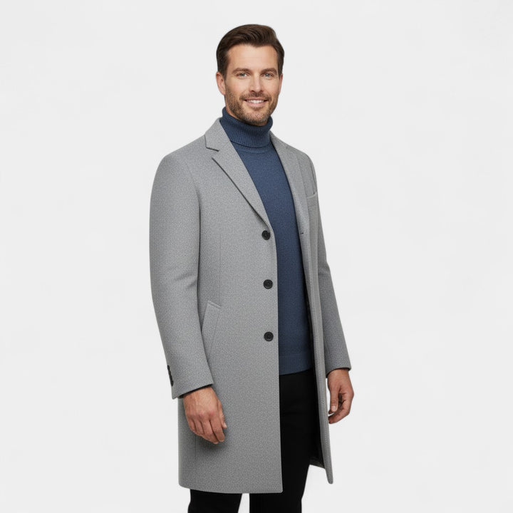 Riche | Men's mid-length wool trench coat