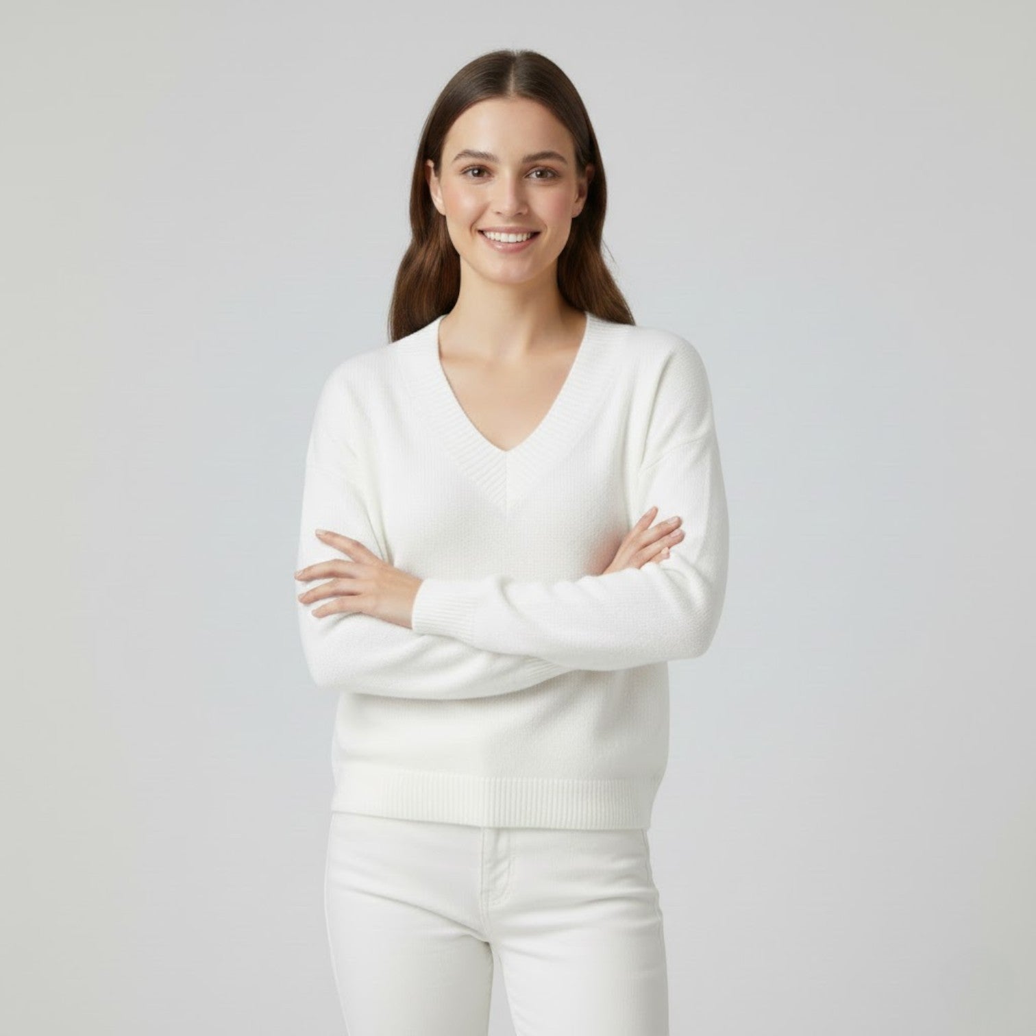 Riche | Pull femme en maille laine mélangée col V